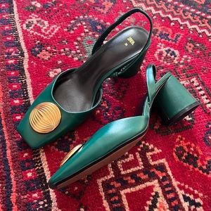 Zara Kelly Green Block Heel